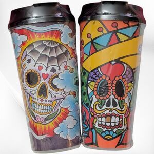 Coca-Cola Día De Los Muertos Stripes Reusable Travel Cup Set Of 2